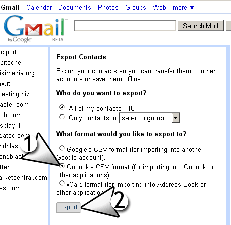 Export csv from gmail for outlook CSV format compatible with bulk emailer SendBlaster