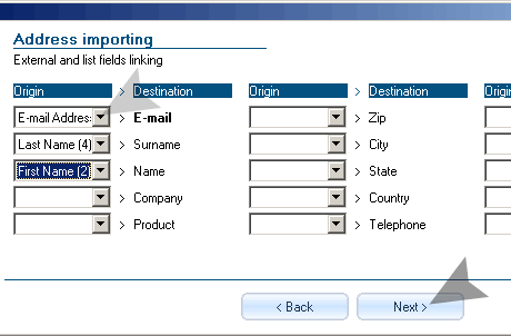 sendblaster field importering how to