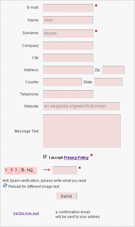 Capture d’écran du captcha double optin gratuit